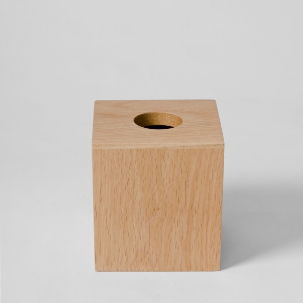 Natural Oak Cube Tissue Box